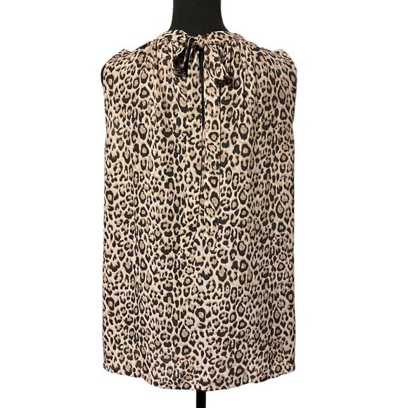 LOFT Leopard Print Blouse Tank Back Tie - Picture 8 of 8